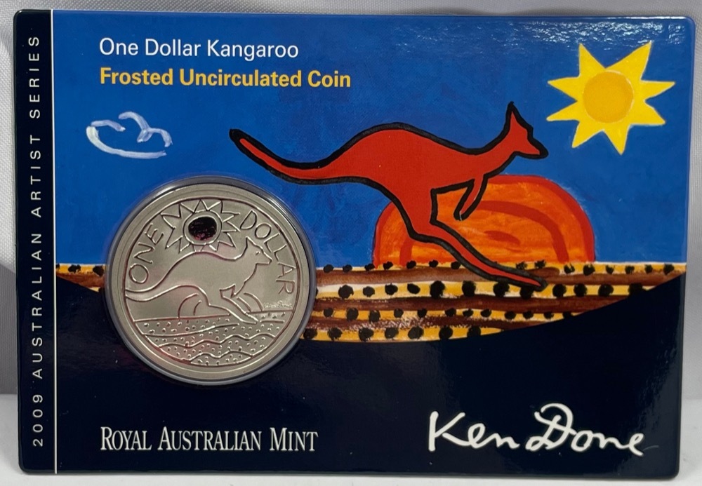 2009 Frosted Unc One Dollar Coin Kangaroo Ken Done product image