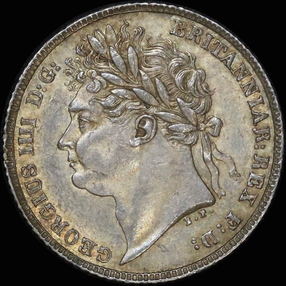 1821 Silver Sixpence George IIII S#3813 Unc (PCGS MS62) product image