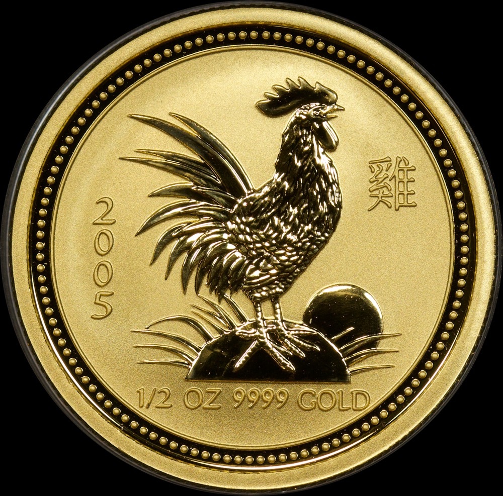 2005 Gold Lunar Half Ounce Coin Series I - Rooster product image