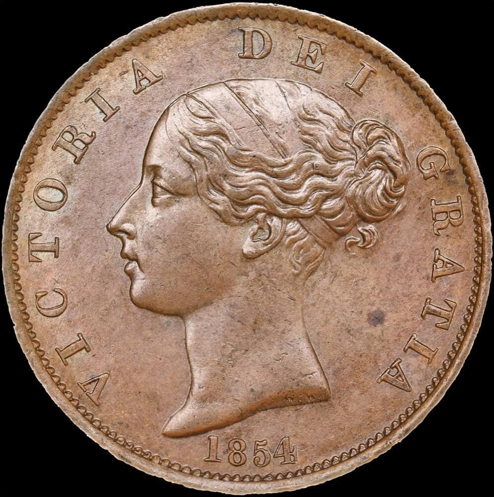 1854 Copper Halfpenny Victoria S#3949 Uncirculated product image