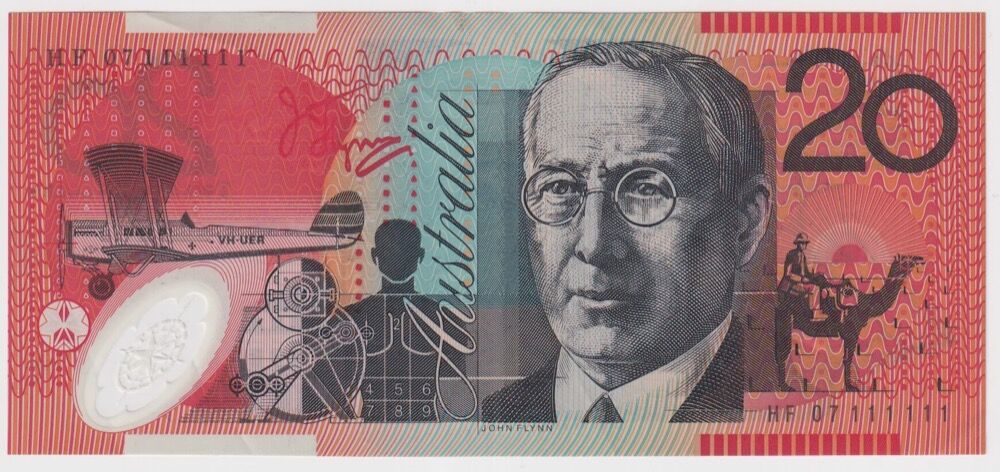 2007 $20 Note Stevens/Henry R421a Extremely Fine - Solid Serial HF 07 111111 product image