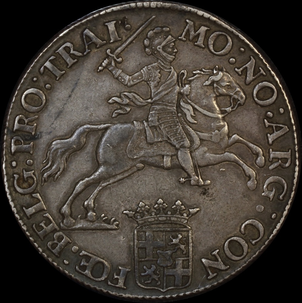 Netherlands (Overyssel) 1734 Silver Ducaton / Rider KM#80 good VF product image