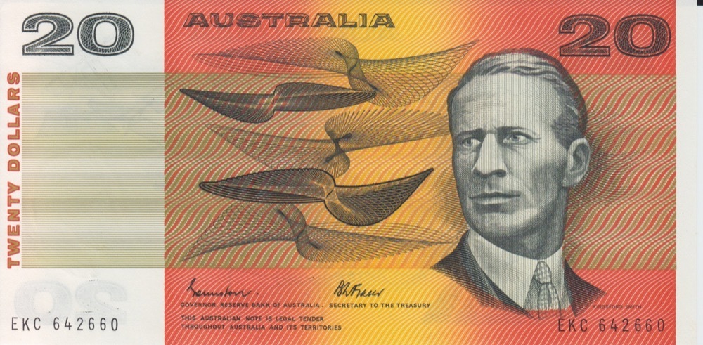 1988 $20 Note Gothic Serials Side Thread Johnston/Fraser R409B Uncirculated product image