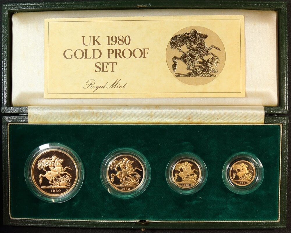 1980 Gold Four Coin Proof Sovereign Set (5, 2, 1 and 1/2) product image