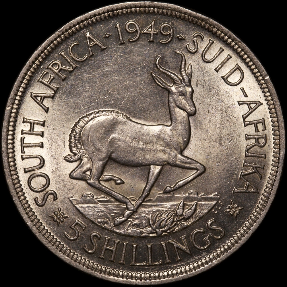 South Africa 1949 Silver 5 Shillings KM#40.1 about Unc product image