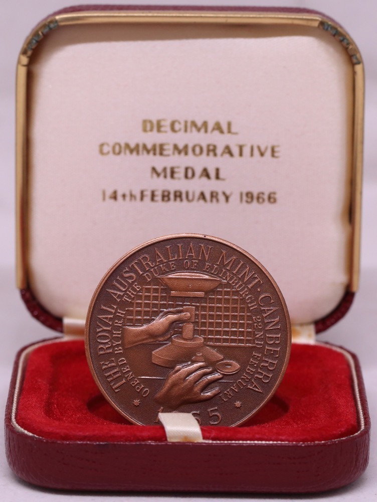 Royal Australian Mint Medallion Bronze 1966 Introduction of Decimal Currency In Case Uncirculated product image