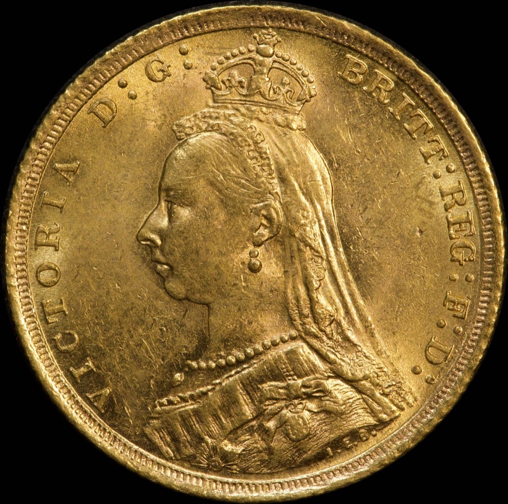 1889 Sydney Jubilee Head Sovereign good EF product image