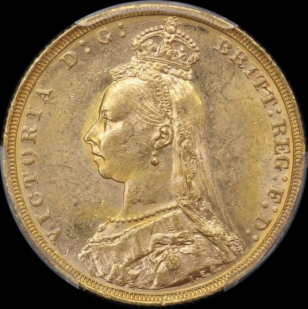 1888 Melbourne Jubilee Head Sovereign Unc (PCGS MS62) product image