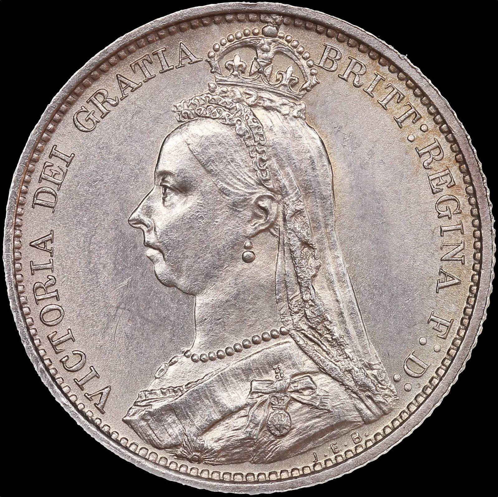 1887 Silver Sixpence Victoria S#3929 Choice Uncirculated product image