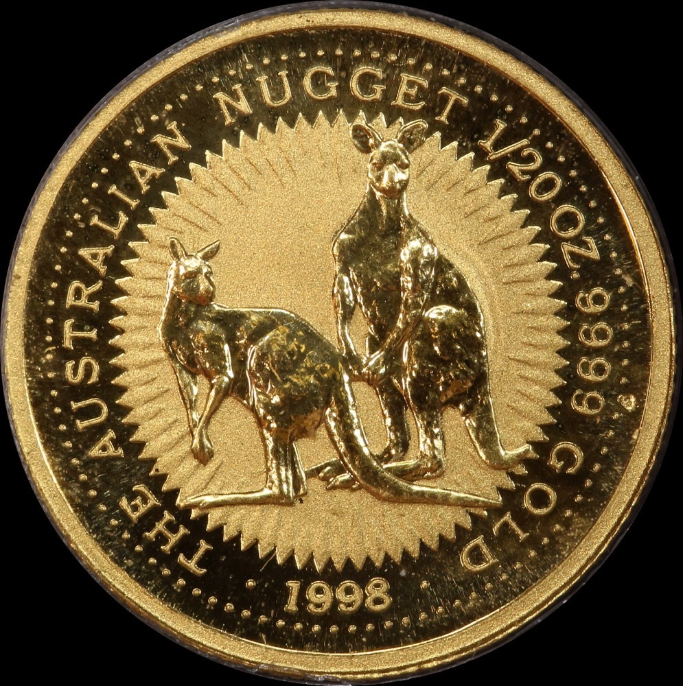 1998 Gold 1/20 ozt Kangaroo Nugget Specimen Coin product image