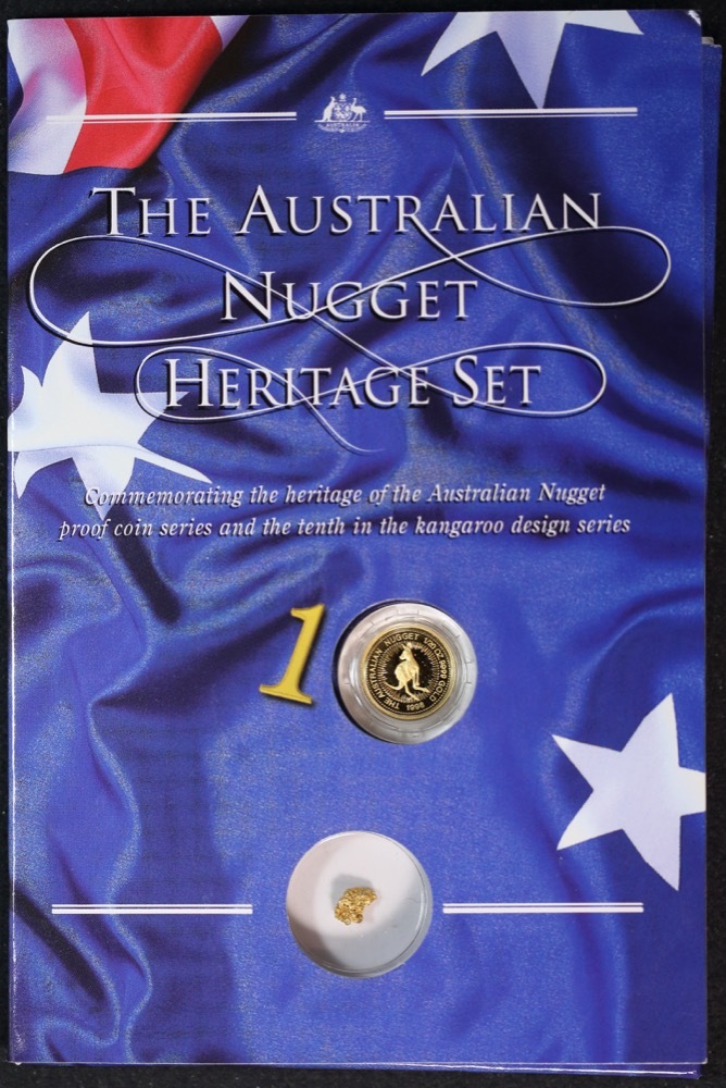 1998 Gold 1/20oz Proof Coin and Natural Gold Nugget - Heritage Set product image