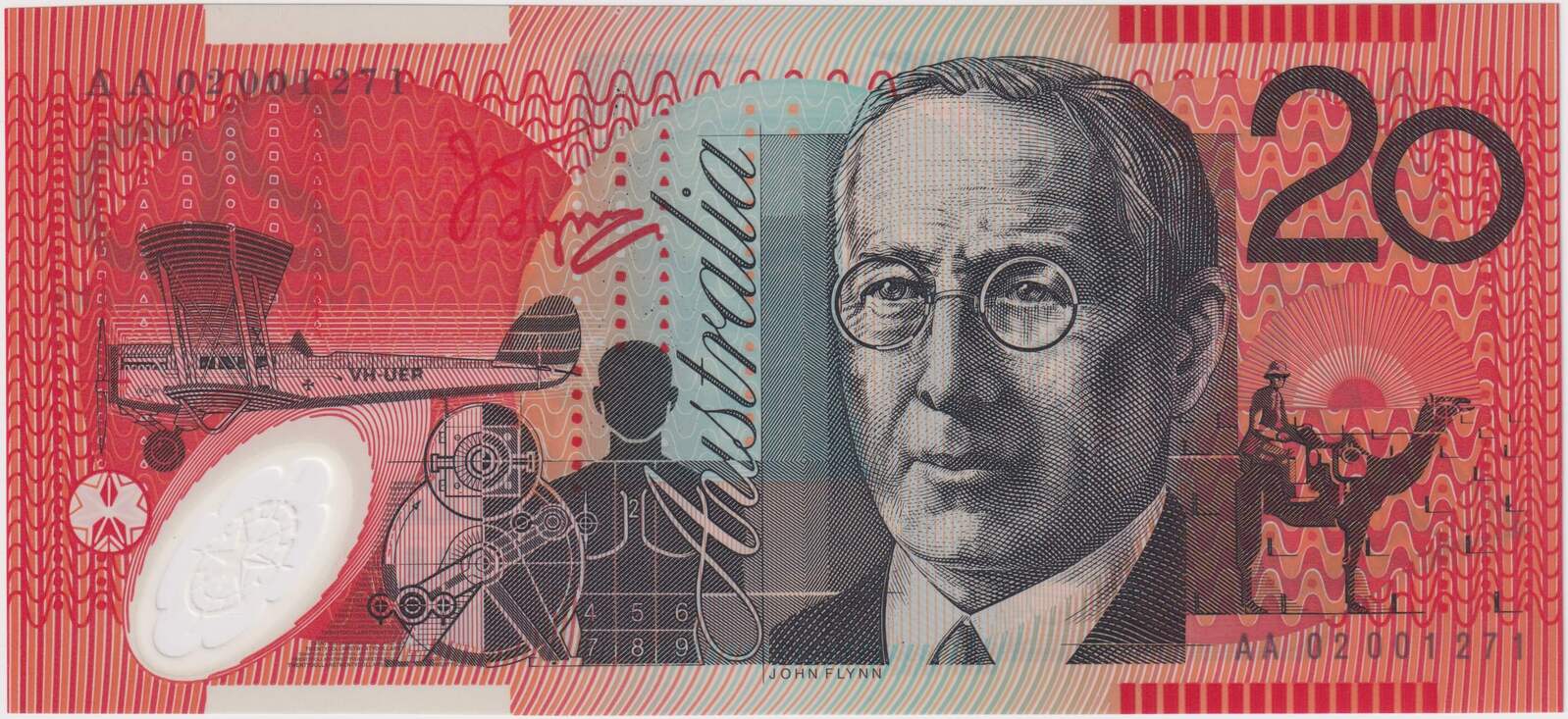 2002 $20 Note AA02 First Prefix R420aF Macfarlane/Henry Uncirculated product image
