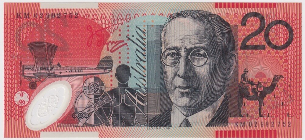2002 $20 Note KM02 Last Prefix Macfarlane/Henry R420aL Uncirculated product image