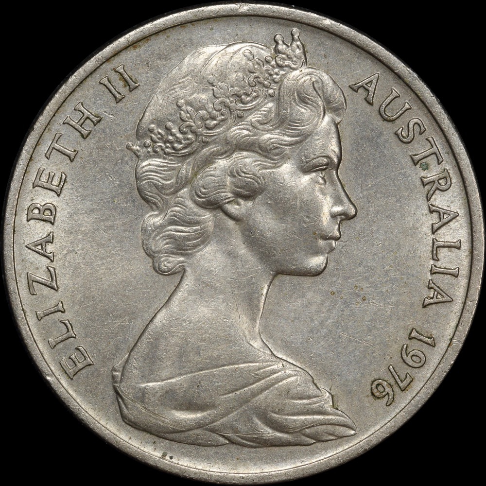 1976 Twenty Cents Split Planchet (Obverse only) good EF product image