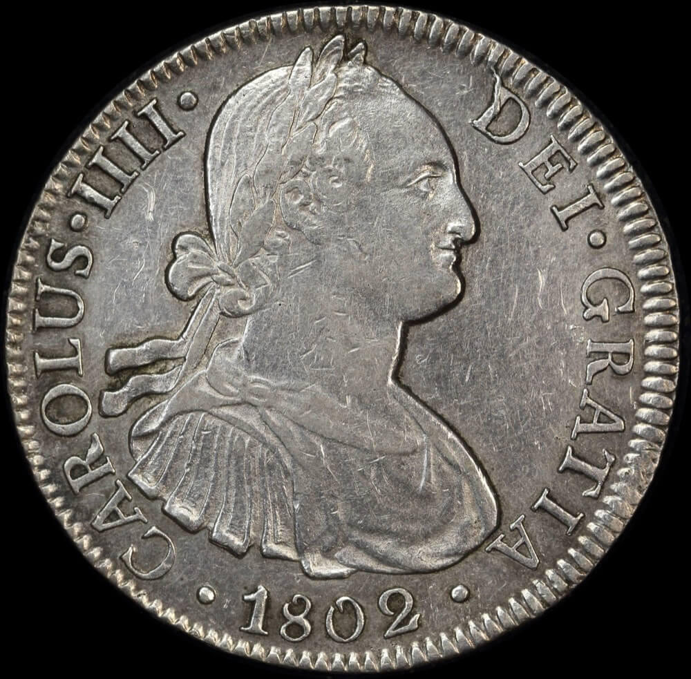 Mexico 1802 Silver 8 Reales KM# 109 good VF product image