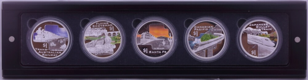Cook Islands 2004 Silver Five Coin Set Great Rail Journeys of The World product image