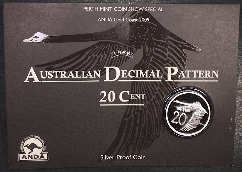 2009 Silver 20 Cent Proof Decimal Pattern - Perth Mint ANDA Show Special product image