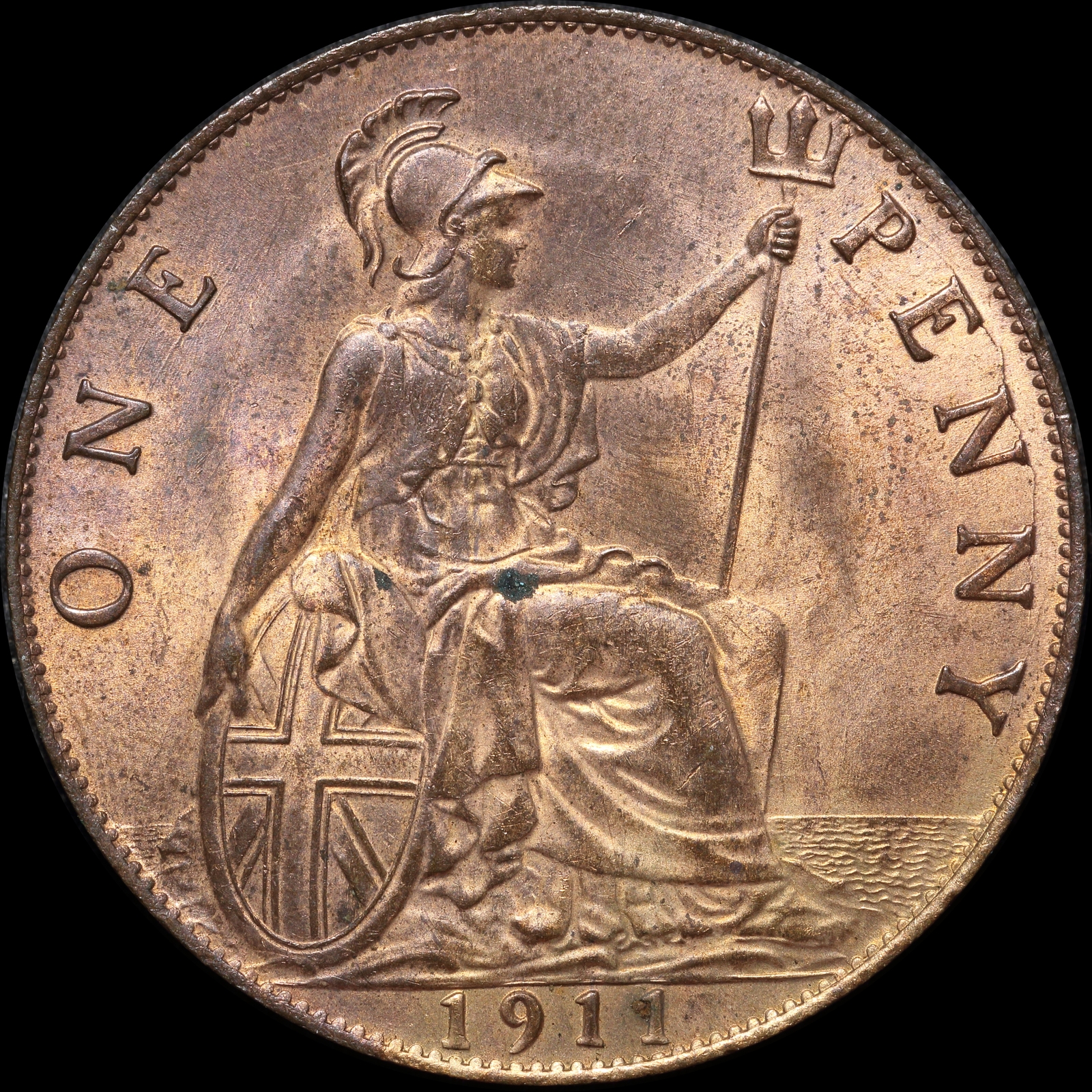 1911 Copper Penny George V S#4051 Uncirculated product image