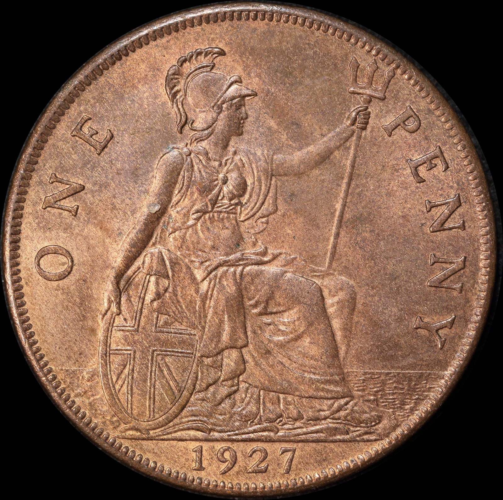 1927 Copper Penny George V S#4054a Uncirculated product image