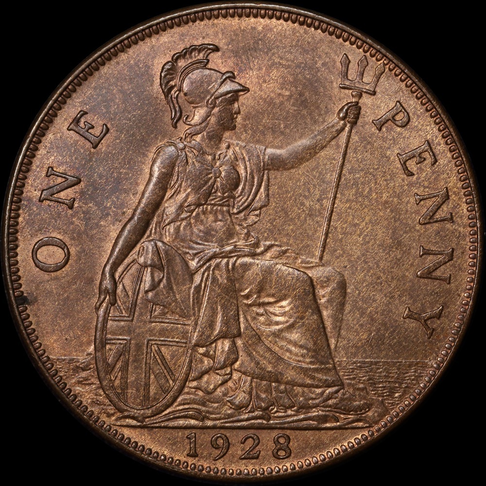 1928 Copper Penny George V S#4055 Uncirculated product image