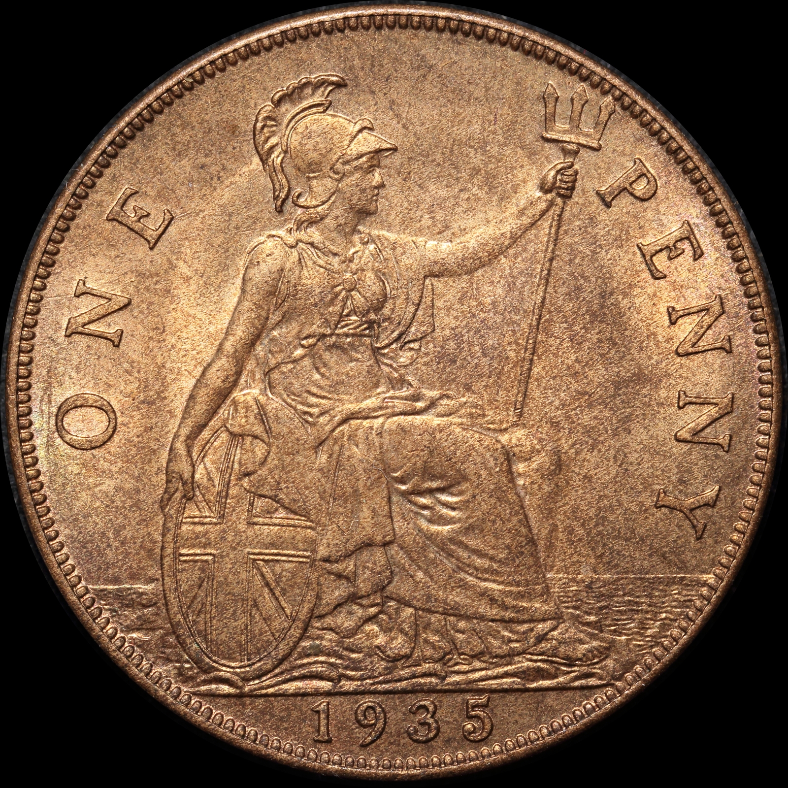 1935 Copper Penny George V S#4055 Uncirculated product image
