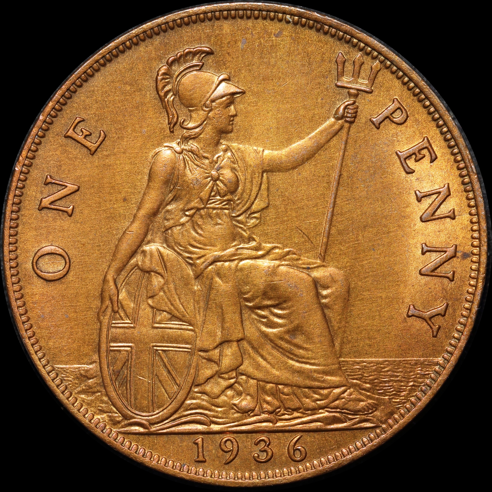 1936 Copper Penny George V S#4055 Uncirculated product image