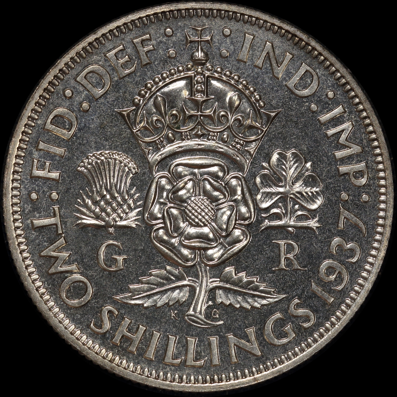 1937 Silver Proof Florin George VI S#4080 FDC product image