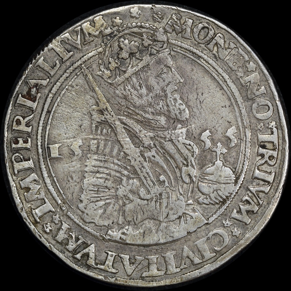 Netherlands (Deventer Kampen Zwolle) 1555 Silver Rijksdaalder Dav#8534 Very Fine product image