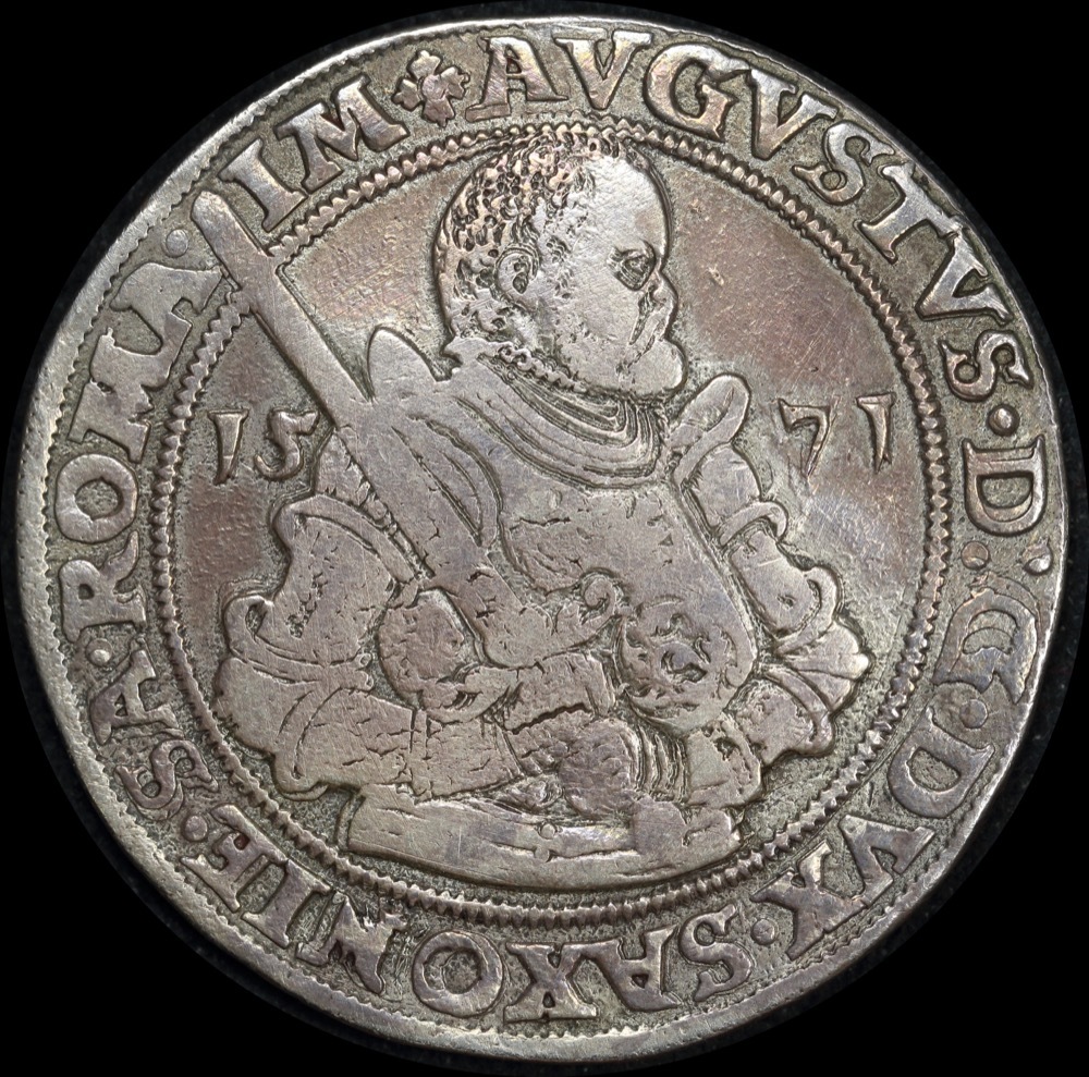 German States (Saxony) 1571 Silver Thaler Dav#9798 Good Fine product image