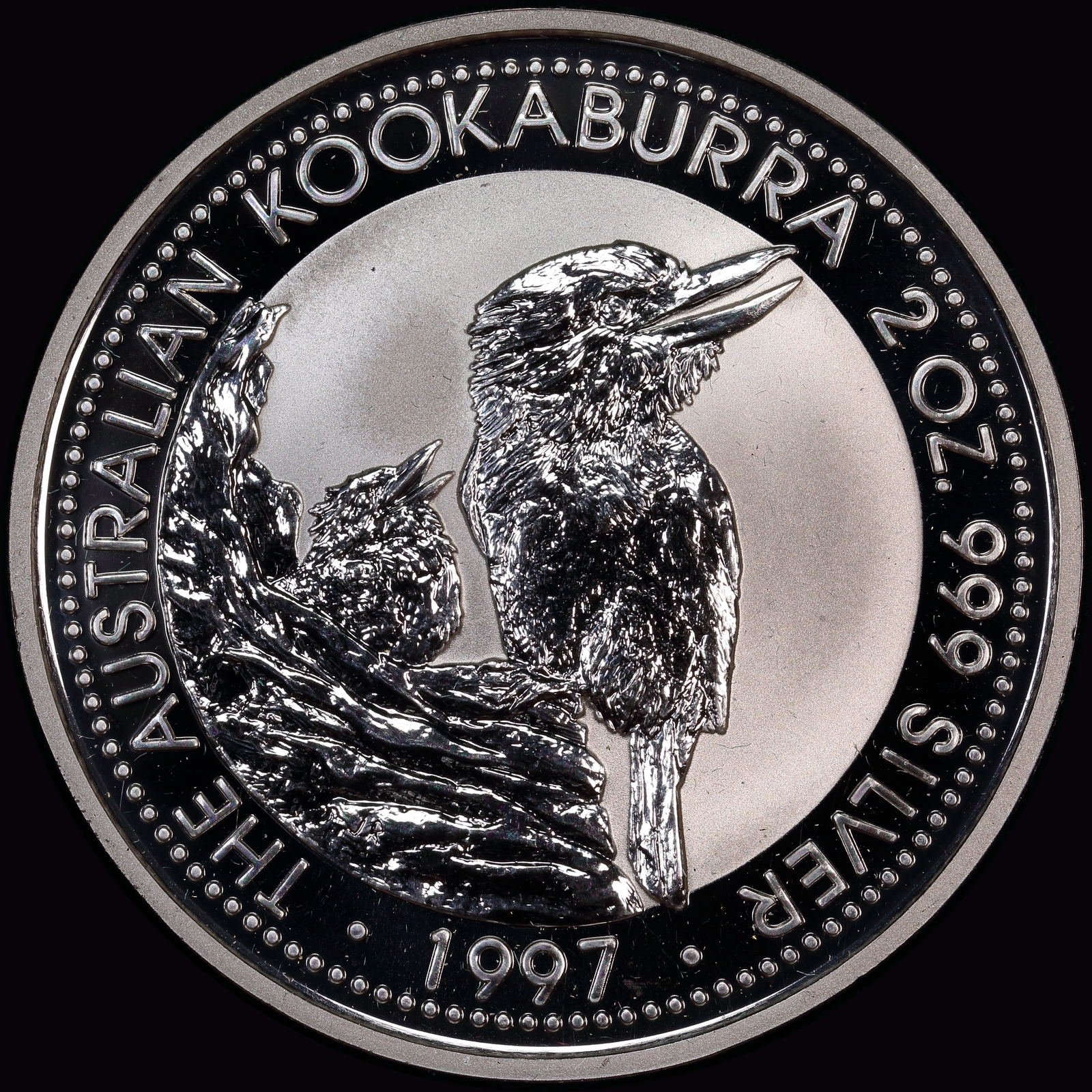 1997 Silver Two Ounce Kookaburra Specimen Coin product image