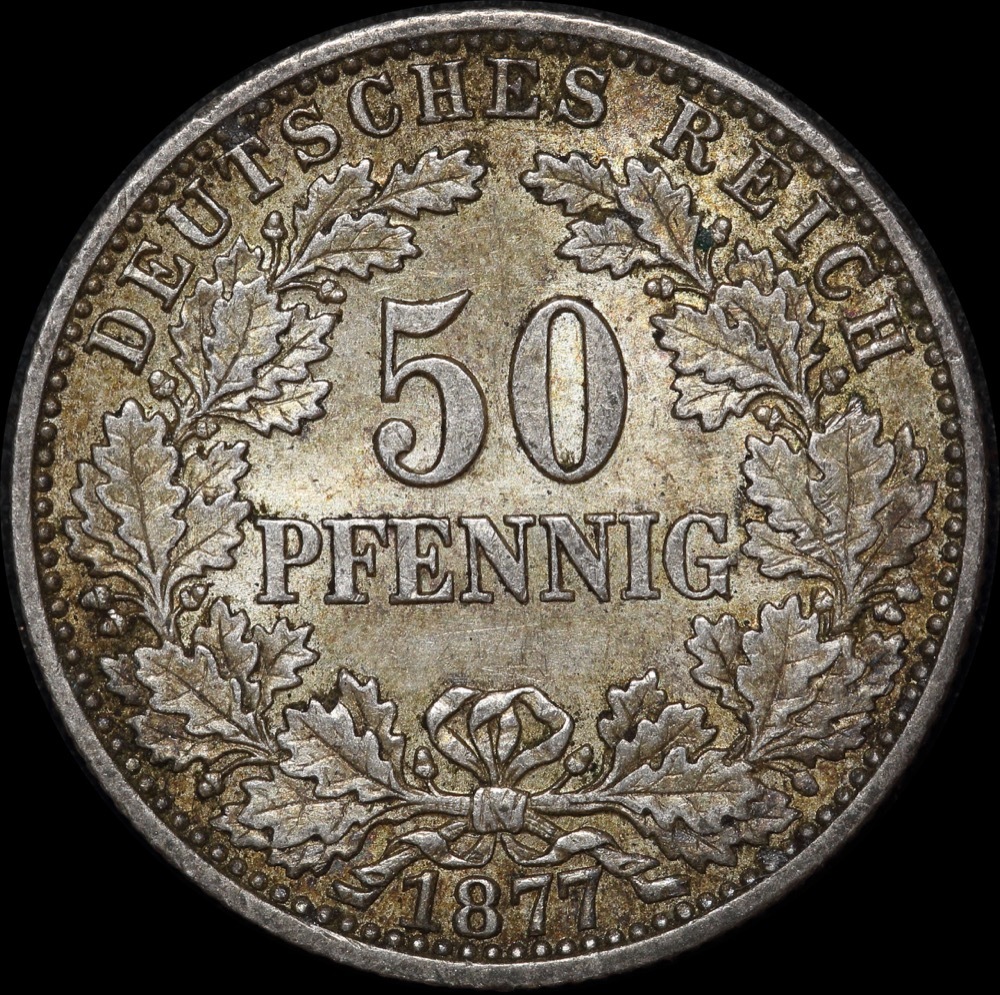 Germany (Imperial) 1877-C Silver 50 Pfennig KM#6 about Unc product image