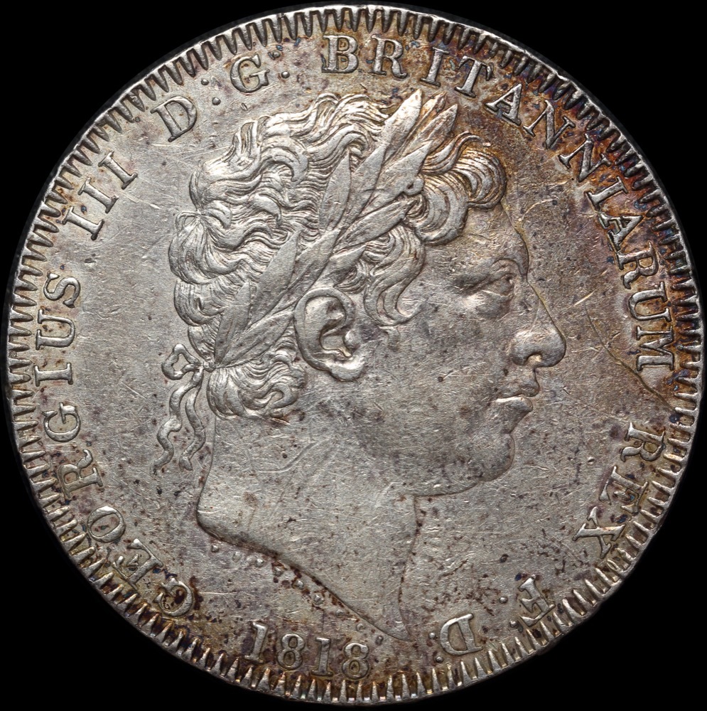 1818 LIX Silver Crown George III S#3787 good VF product image