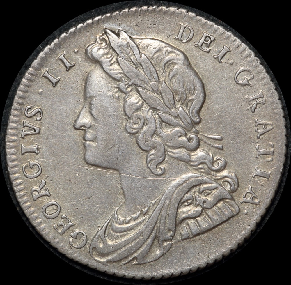 1728 Silver Sixpence George II S#3707 Very Fine product image