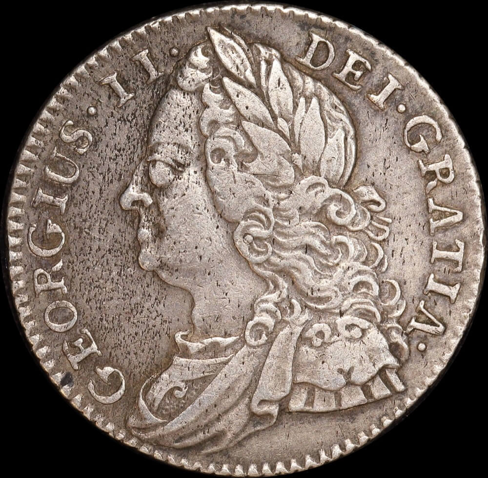 1745 Silver Sixpence George II S#3709 Very Fine product image