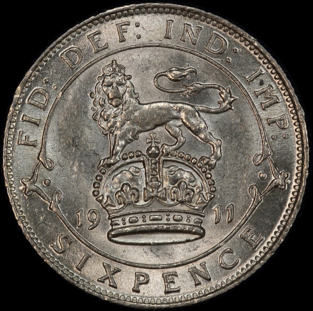 1911 Silver Sixpence George V S#4024 Uncirculated product image