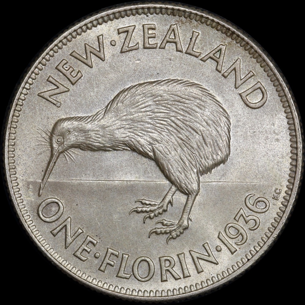 New Zealand 1936 Silver Florin KM# 4 PCGS MS64 product image