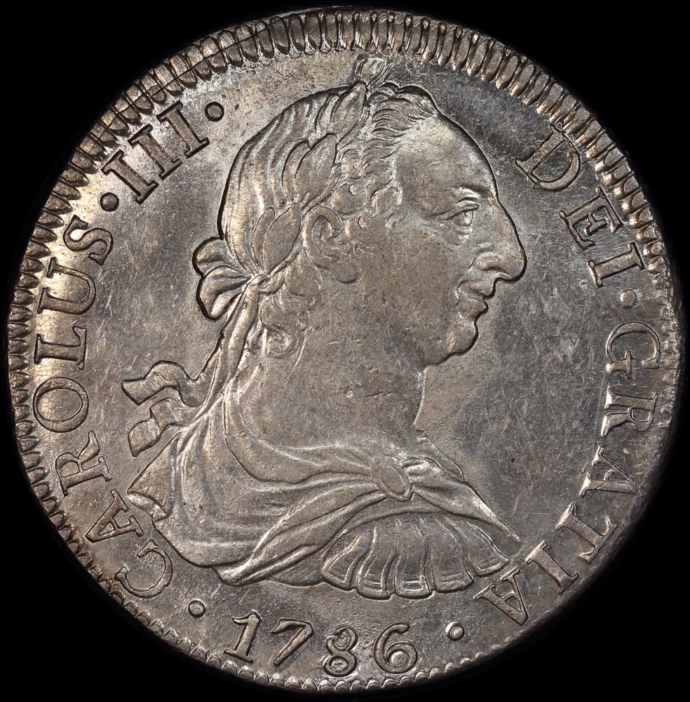 Mexico 1786 Silver 8 Reales KM# 106.2a good EF product image