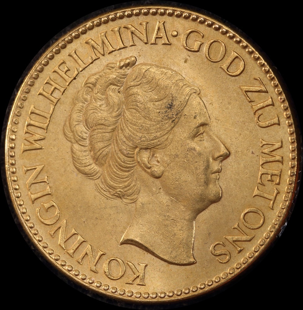 Netherlands 1927 Gold 10 Guilders KM# 162 Uncirculated product image