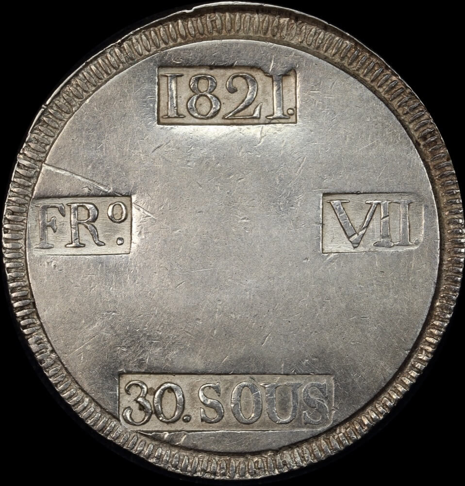 Spain (Majorca) 1821 Silver 30 Sueldos C# L53.1 Extremely Fine product image