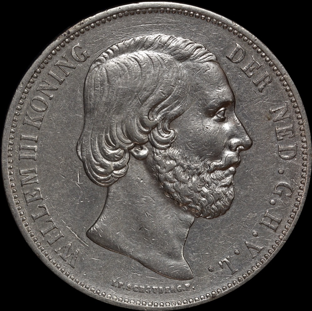 Netherlands 1869 Silver 2 1/2 Guilder KM# 82 Extremely Fine product image