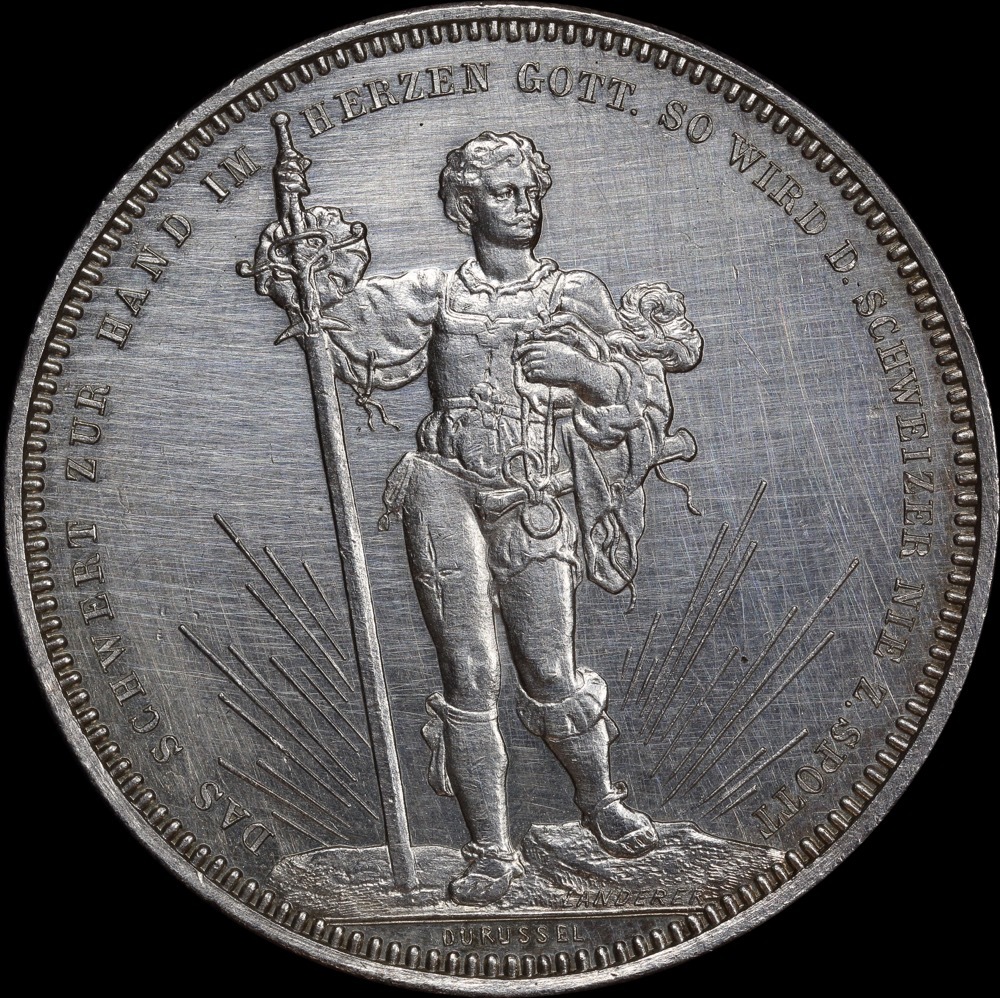 Switzerland 1879 Silver Shooting Thaler - Basel X# S14 Choice Uncirculated product image