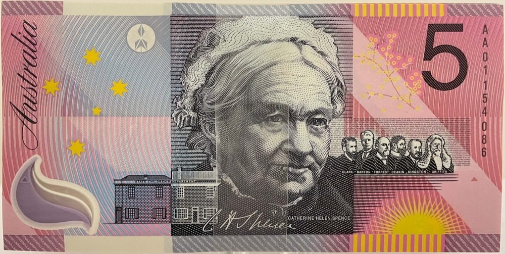 2001 $5 Note Bundle of 100 AA01 1st Prefix R219F Centenary of Federation Uncirculated product image