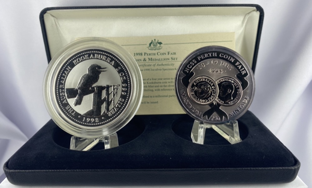 1998 Silver Two Ounce Unc Coin And Medal Set Perth Coin Fair product image