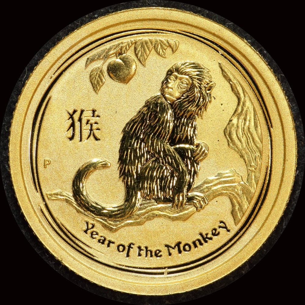 2016 Gold Lunar Twentieth Ounce Specimen Coin Monkey product image