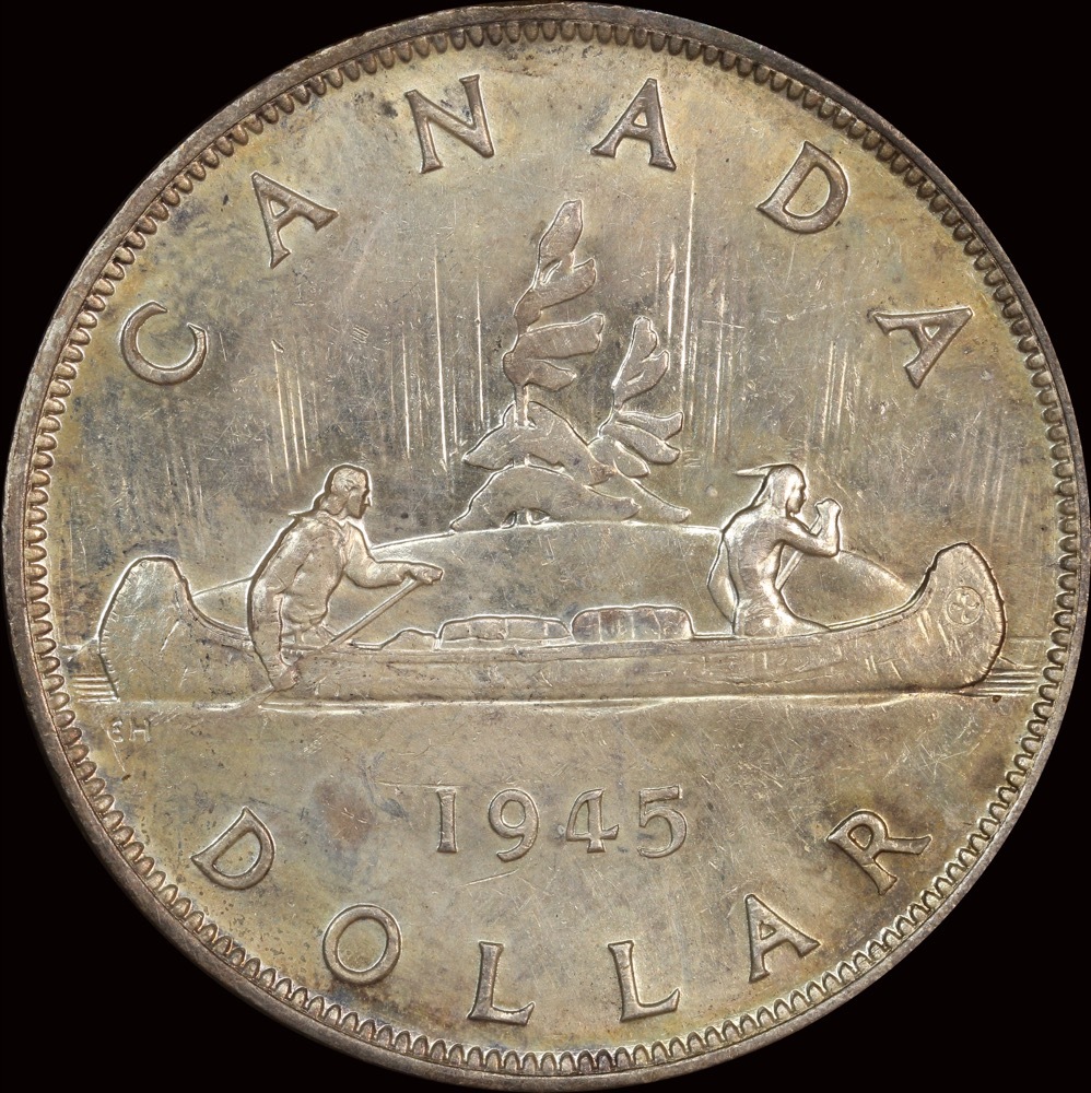 Canada 1945 Silver Dollar KM# 37 good EF product image