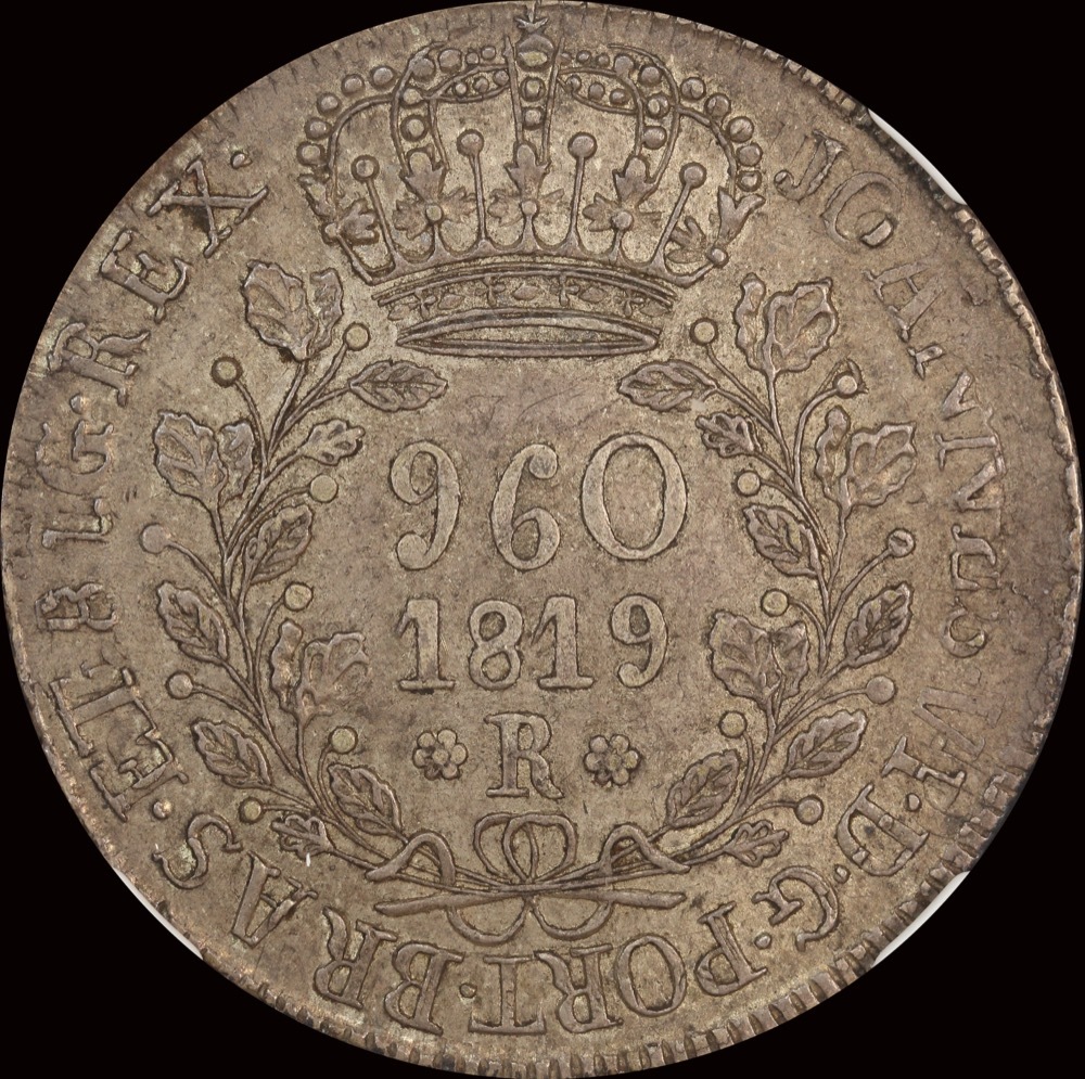 Brazil 1819-R Silver 960 Reis KM# 326.1 about Unc product image