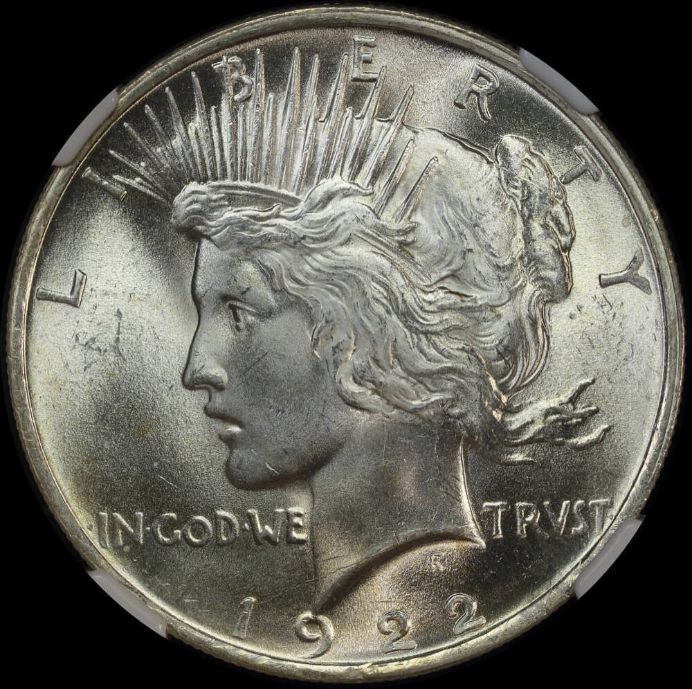 United States 1922 Silver Peace Dollar NGC MS64+ product image