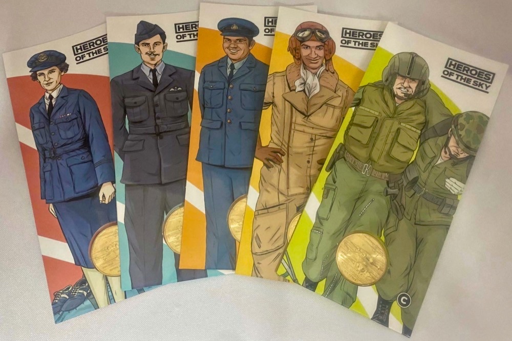 2021 Set of 5 'C' Mintmark $1 Coins - Heroes of The Sky product image