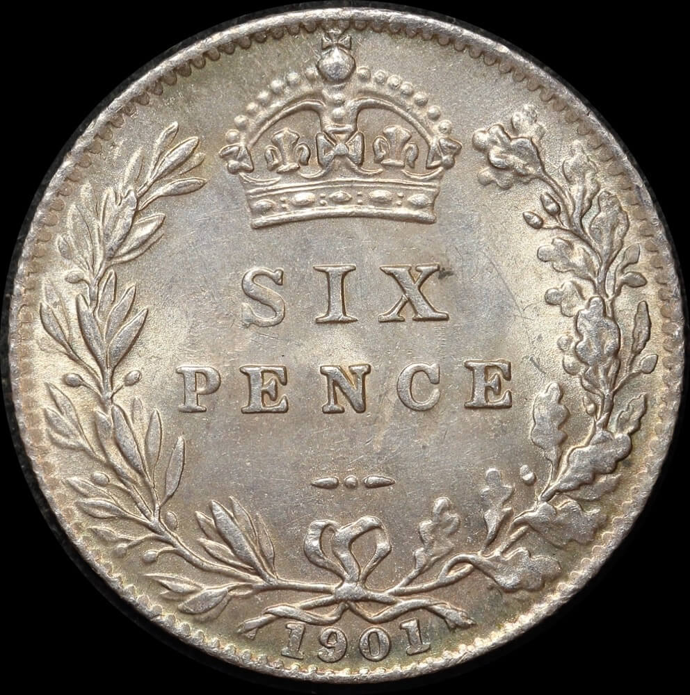 1901 Silver Sixpence Victoria Uncirculated product image