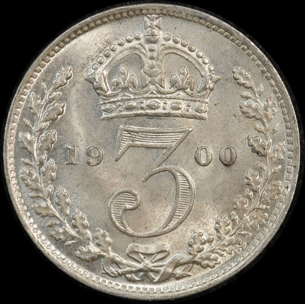 1900 Silver Threepence Victoria S# 3940 Uncirculated product image